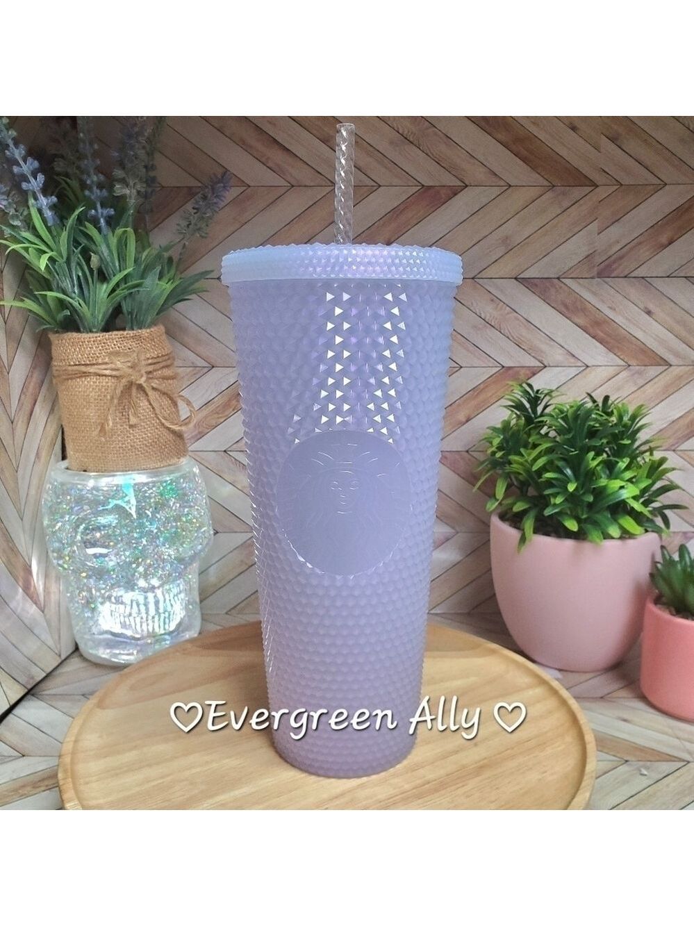 Starbucks Purple Icy Lilac Bling Studded Tumbler 24oz Winter